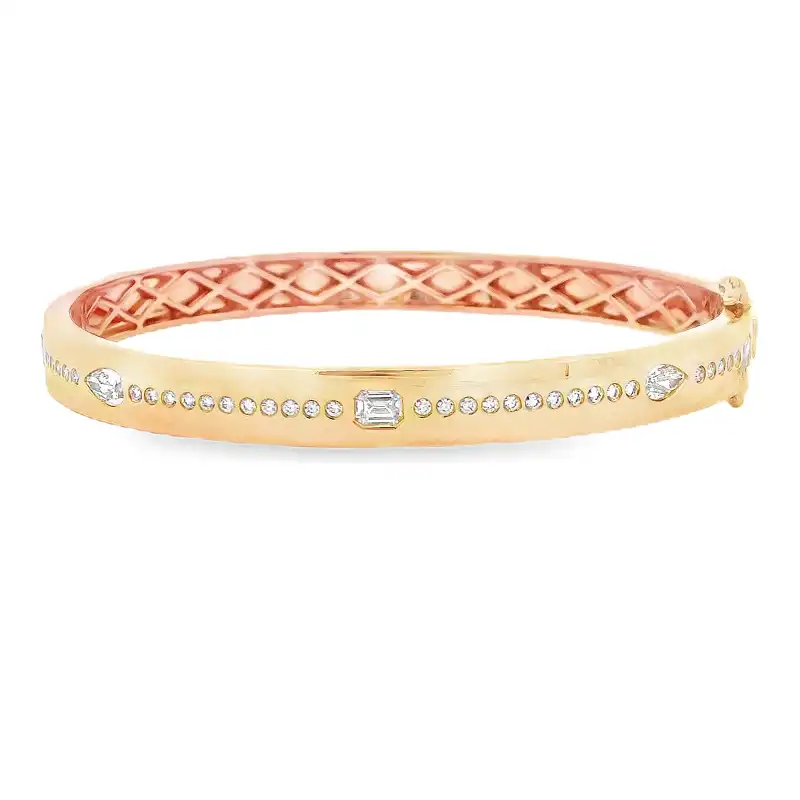 Gold Diamond Bangle Bracelet