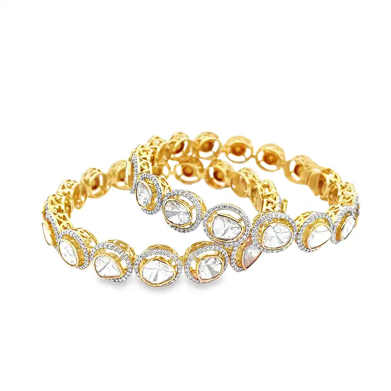 Regal Set of uncut Diamond Bangles