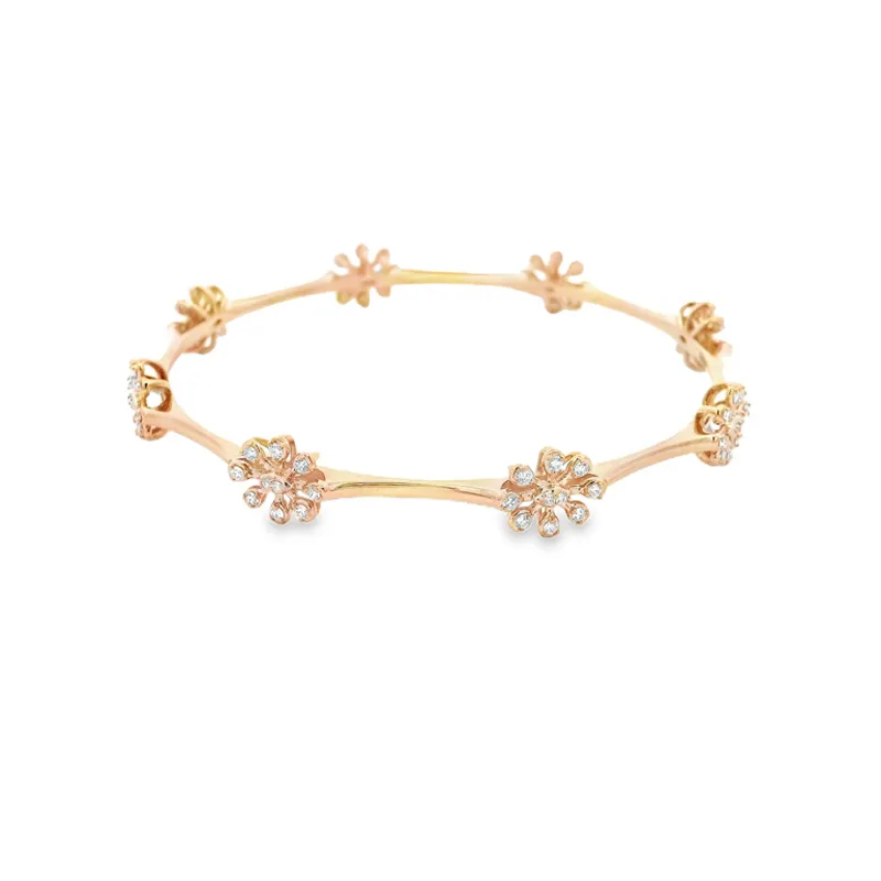 Elegant Floral Design Bracelet -Rose Gold