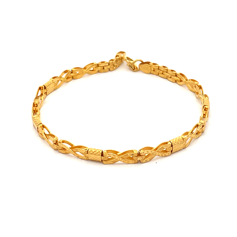 Comtemporary 22K Gold Bracelet - 7.75 inch