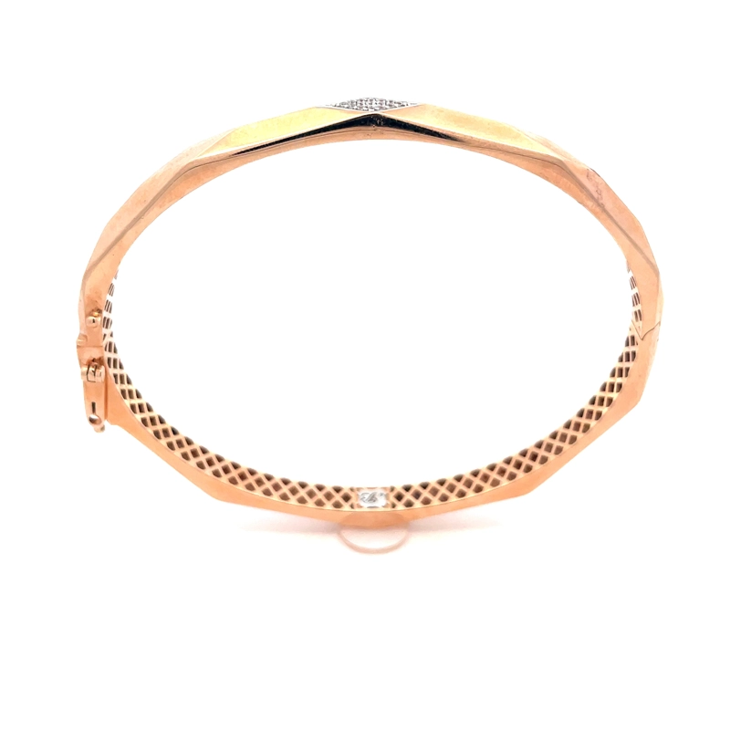 Elegant Rose Gold Bangle Bracelet - cz