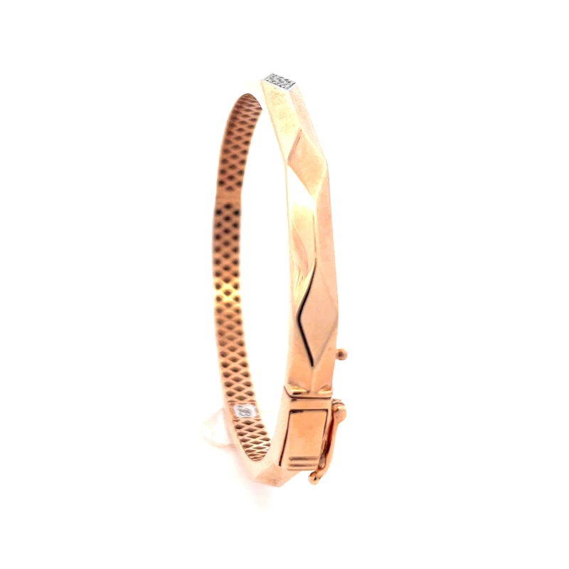 Elegant Rose Gold Bangle Bracelet - cz