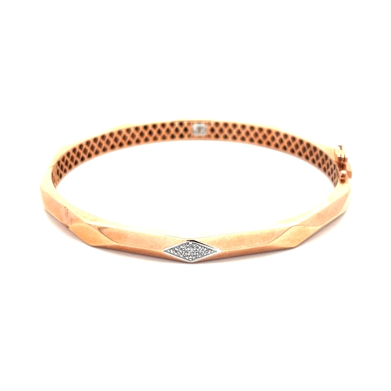 Elegant Rose Gold Bangle Bracelet - cz