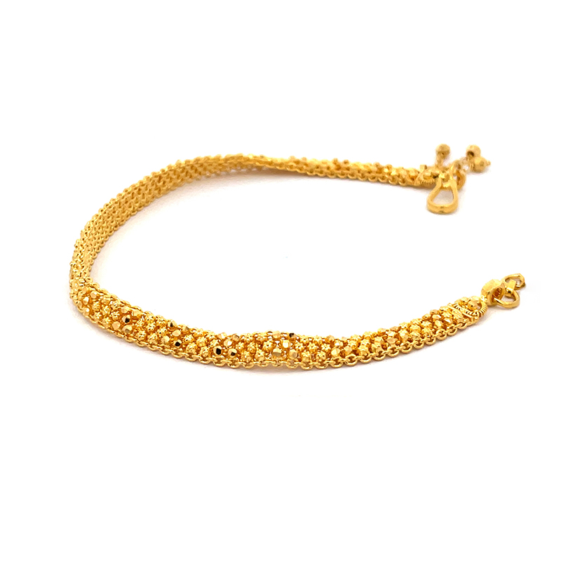 Regular Gold Bracelet with bells - 7.75 inch