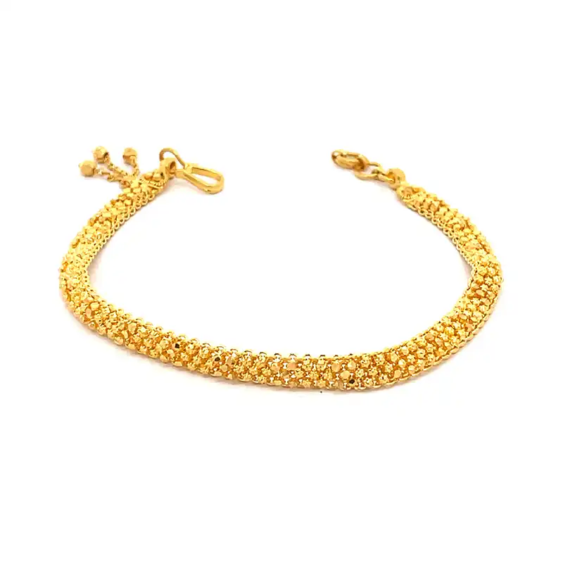 Regular Gold Bracelet with bells - 7.75 inch