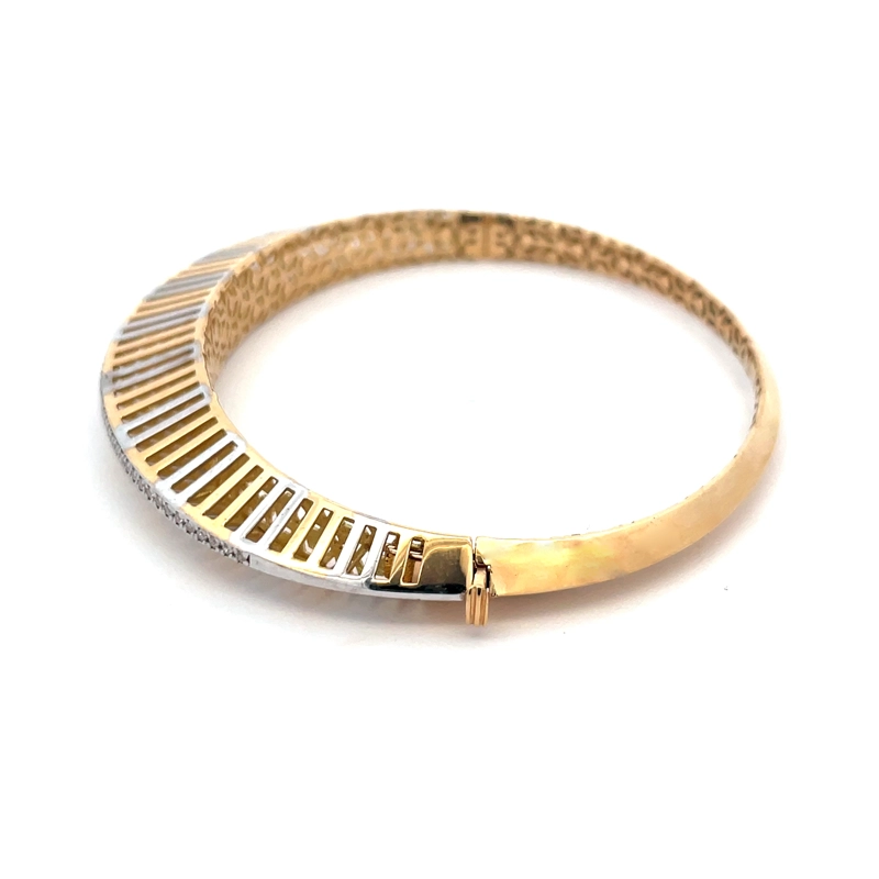 Elegant Gold Two Tone Bangle Bracelet