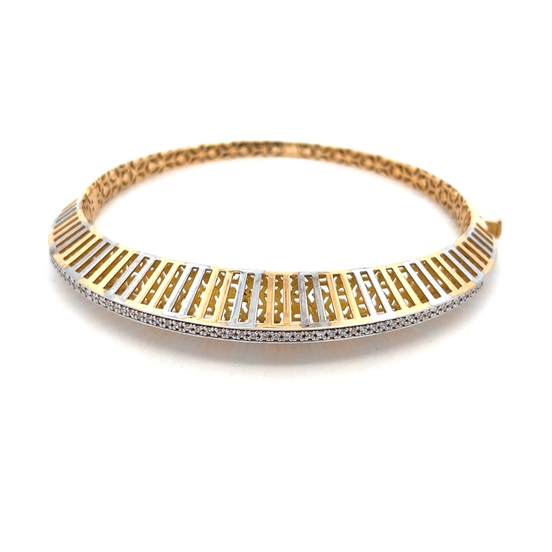 Elegant Gold Two Tone Bangle Bracelet