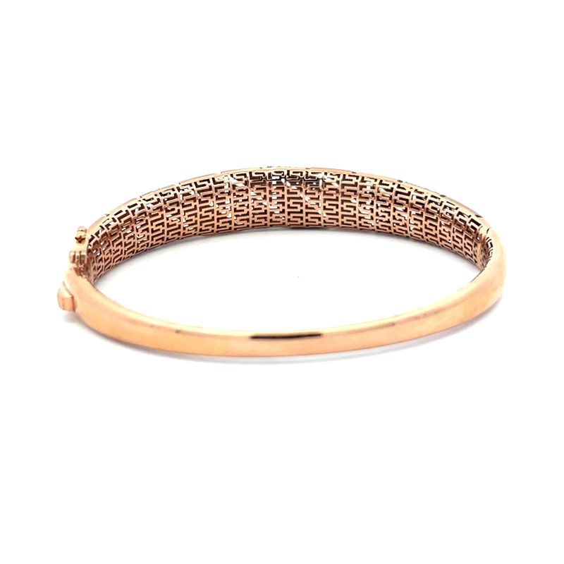 18K Rose Gold Bangle Bracelet with CZ