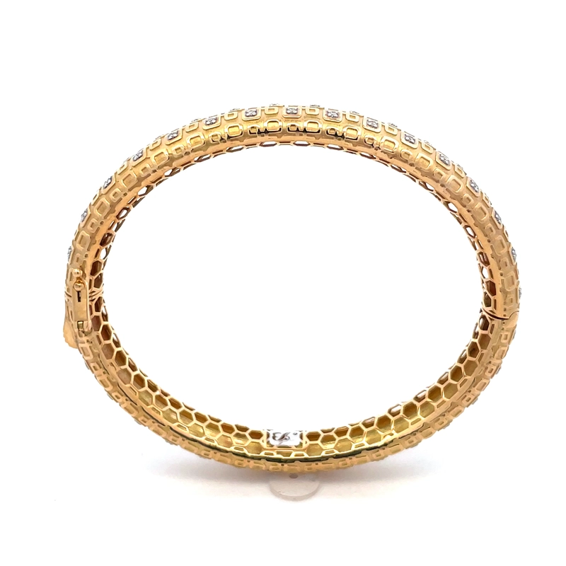 18K Gold Two Tone Bangle Bracelet