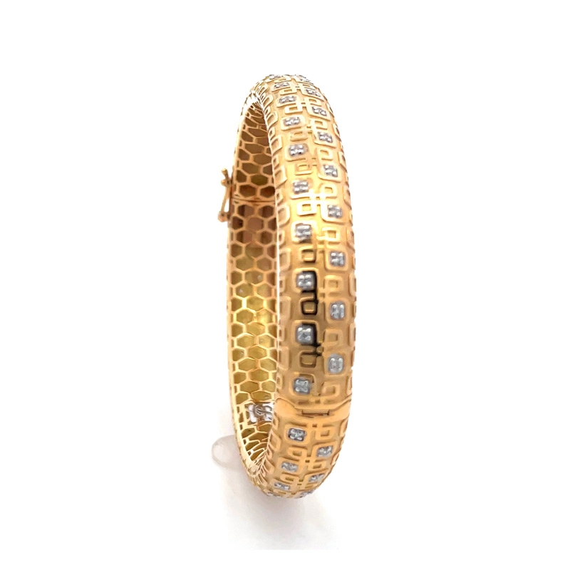 18K Gold Two Tone Bangle Bracelet