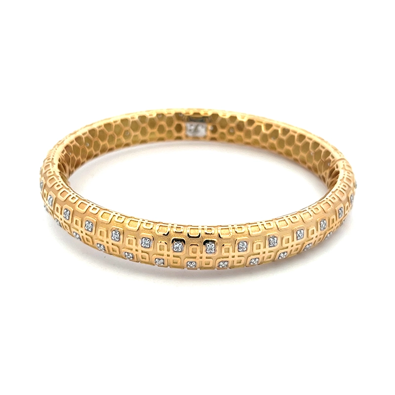 18K Gold Two Tone Bangle Bracelet