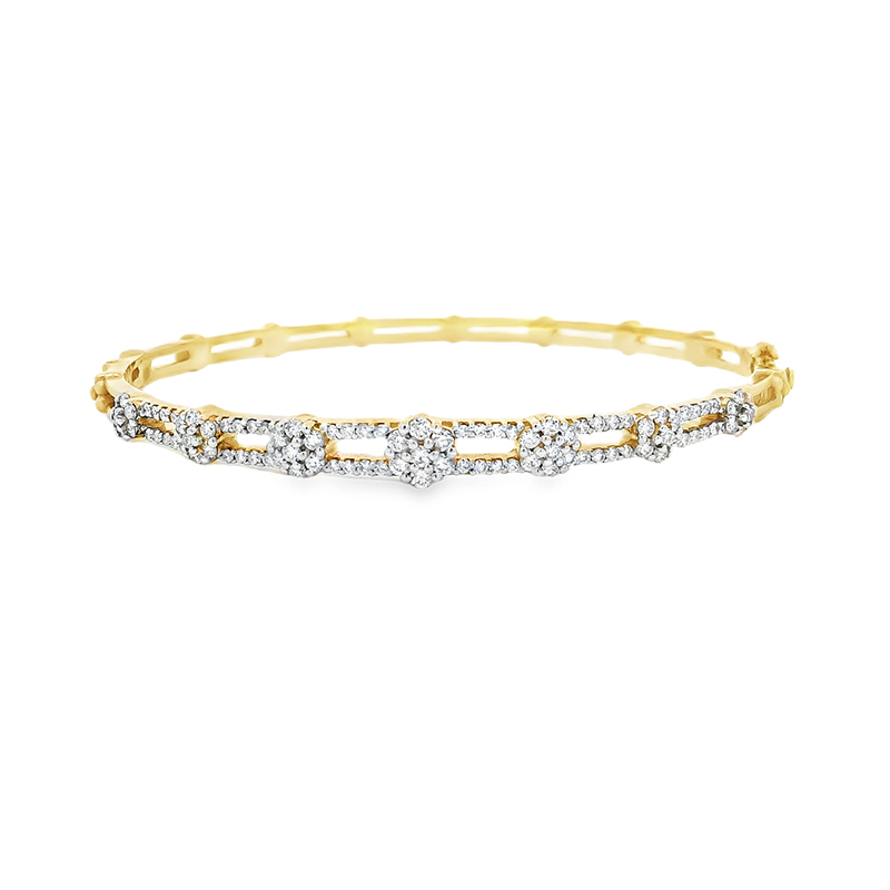 Delicate Gold Diamond Bangle Bracelet