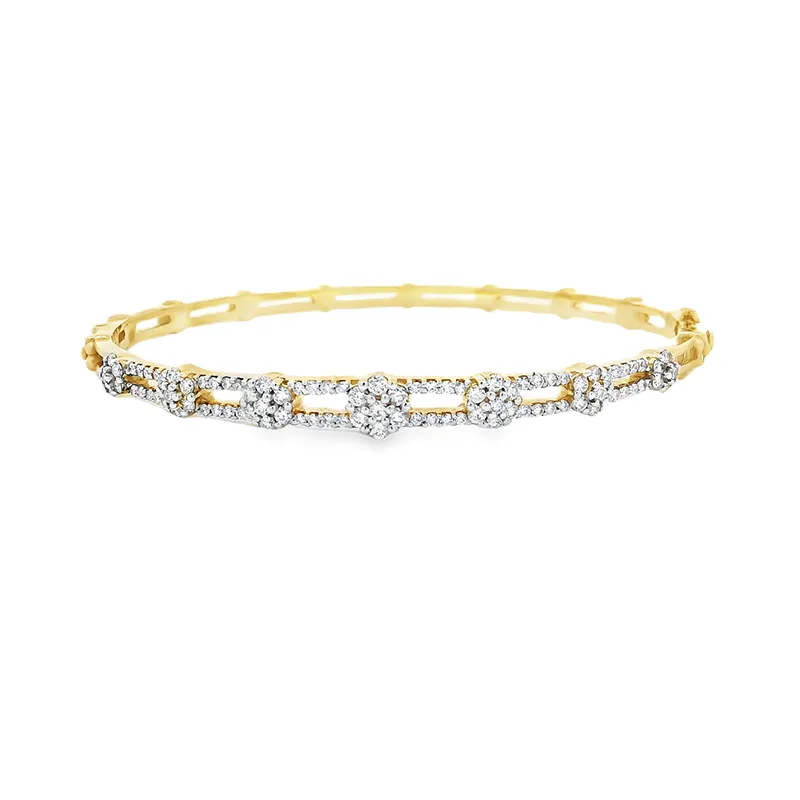 Delicate Gold Diamond Bangle Bracelet