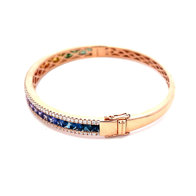 18K Gold Diamond Bangle Bracelet