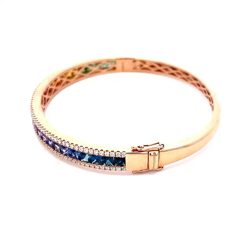 18K Gold Diamond Bangle Bracelet