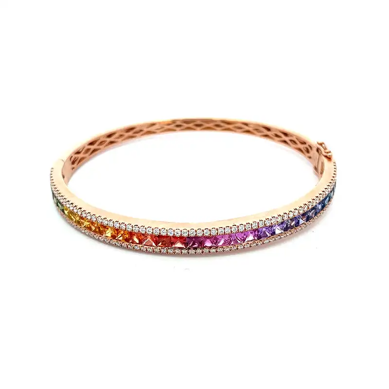 18K Gold Diamond Bangle Bracelet