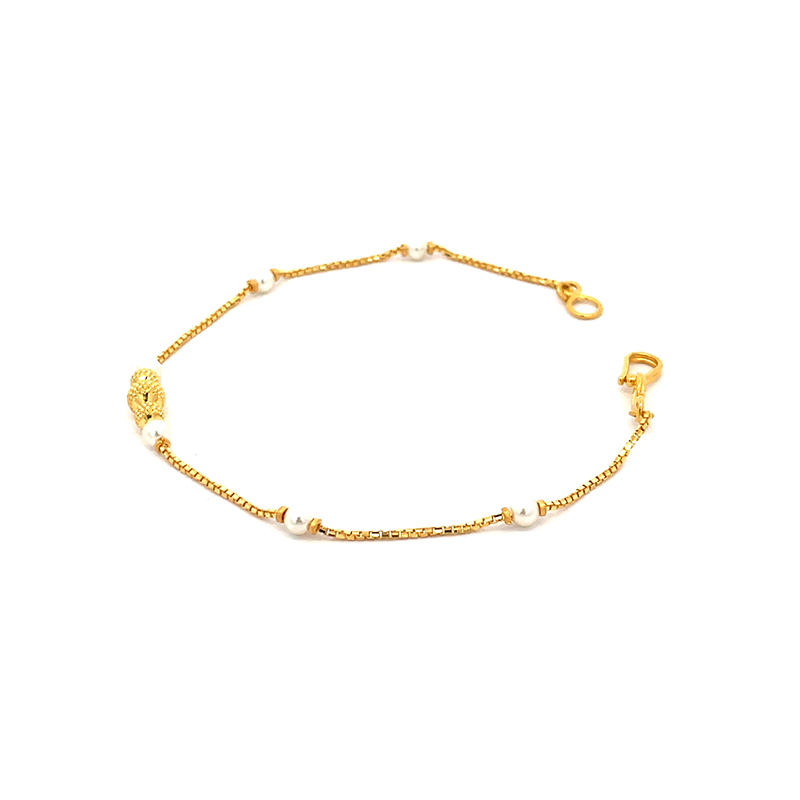 22K Gold Bracelet with Pearls