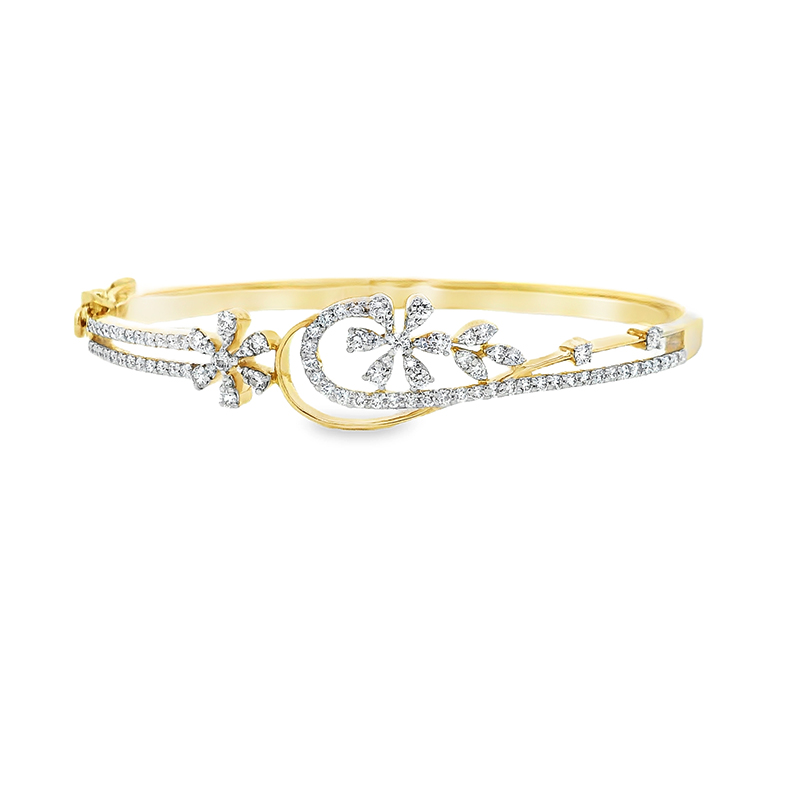 Delicate Gold Diamond Bangle Bracelet