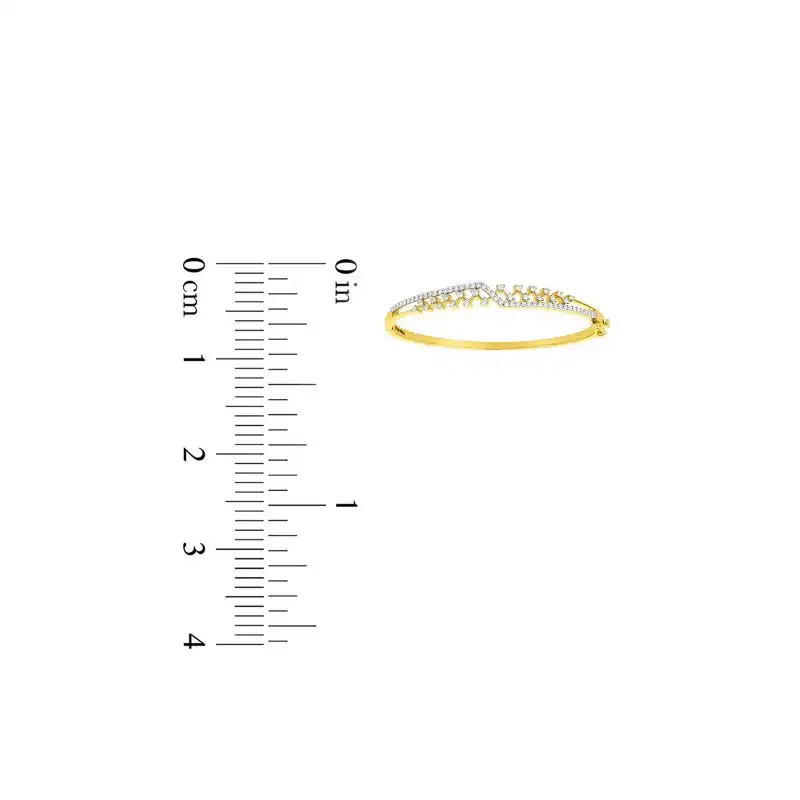 18K White and Yellow Gold and Diamond Bangle Bracelet