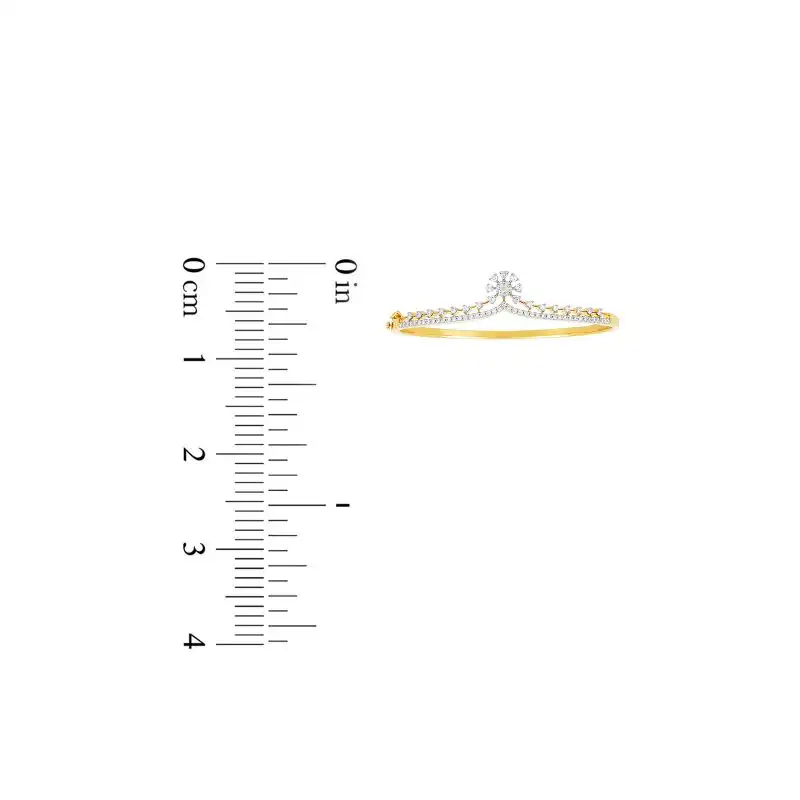 18K White and Yellow Gold and Diamond Bangle Bracelet