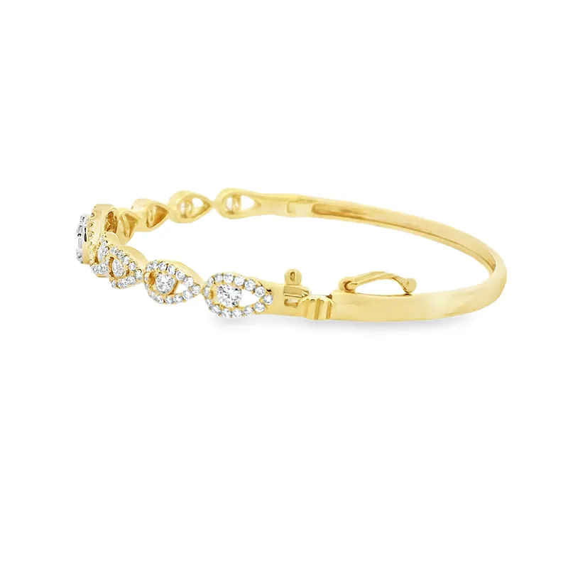 Delicate Gold Diamond Bangle Bracelet