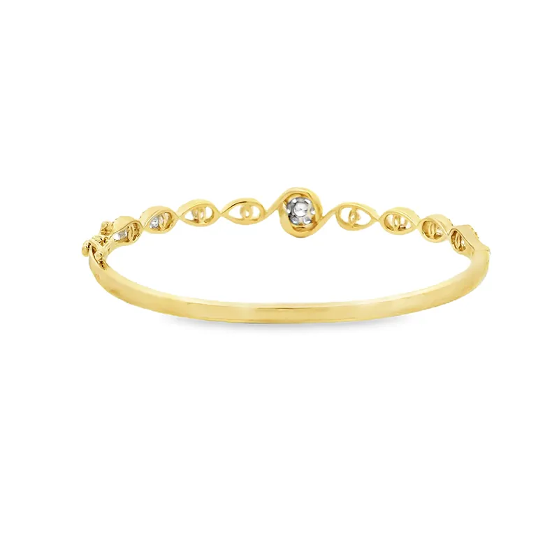 Delicate Gold Diamond Bangle Bracelet