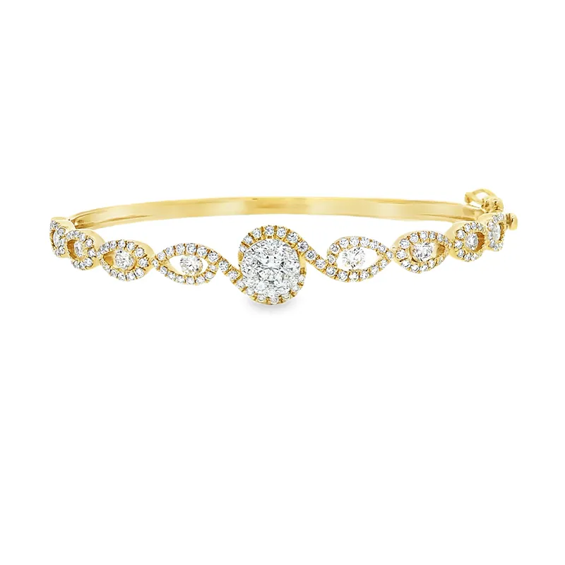 Delicate Gold Diamond Bangle Bracelet