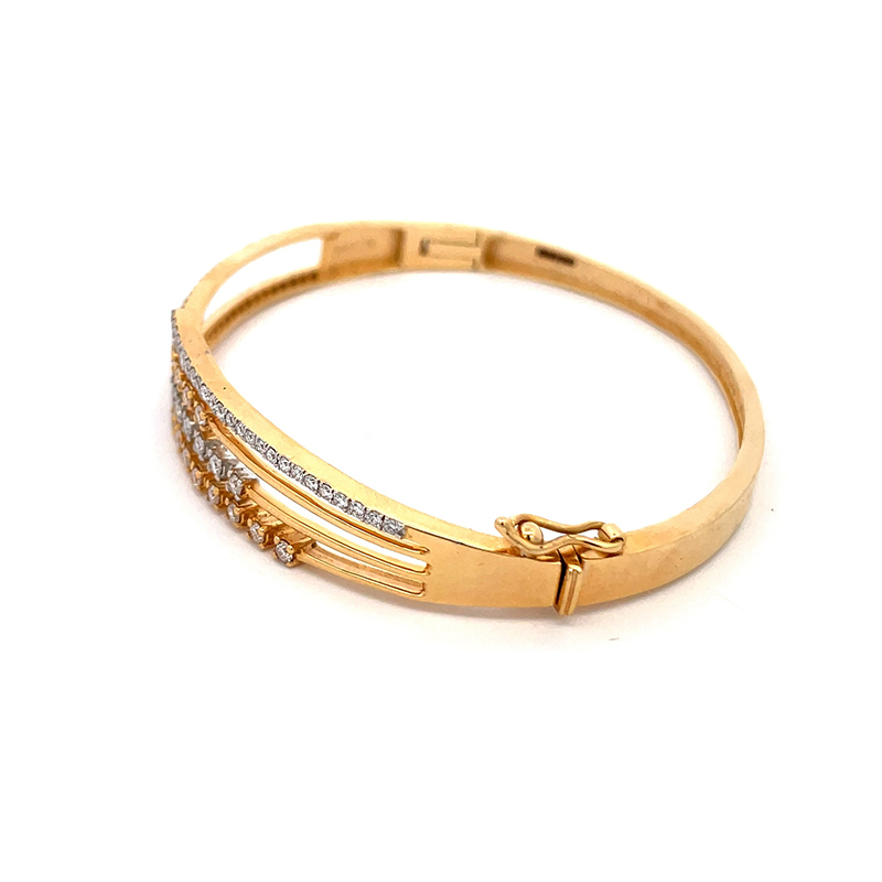 18K Gold Diamond Bangle Bracelet