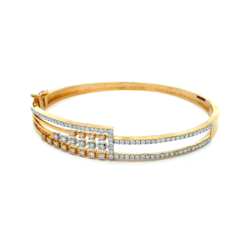 18K Gold Diamond Bangle Bracelet