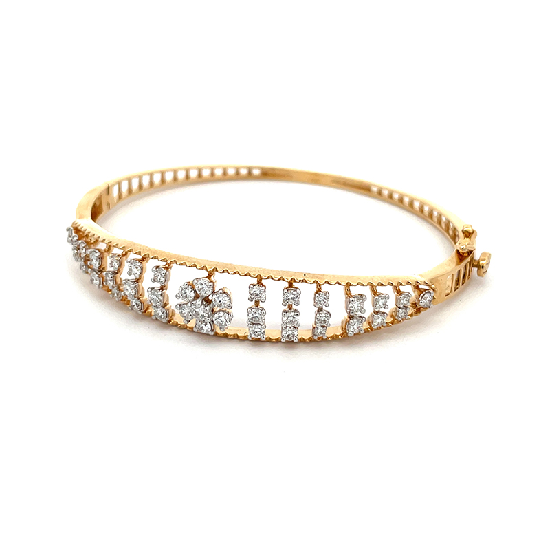 18K Gold Diamond Bangle Bracelet