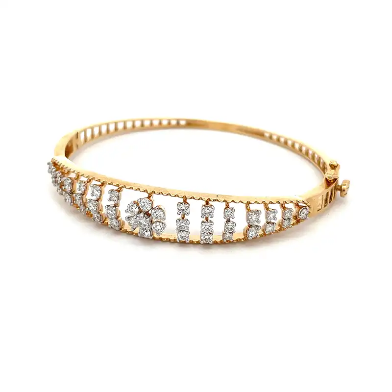 18K Gold Diamond Bangle Bracelet