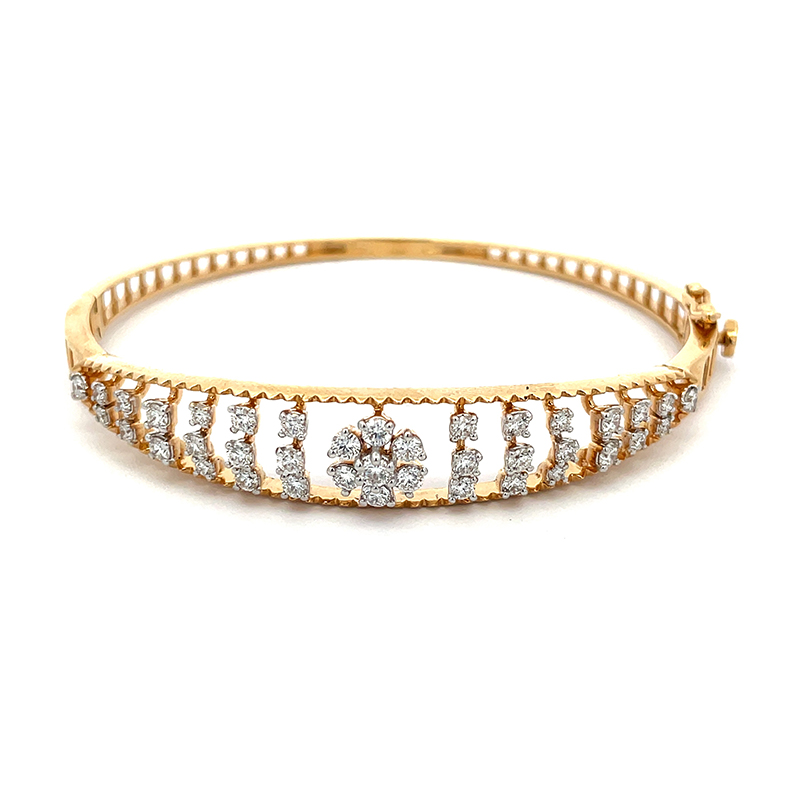 18K Gold Diamond Bangle Bracelet