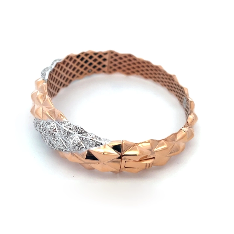 Elegant Gold Two Tone Bangle Bracelet