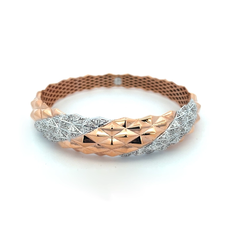 Elegant Gold Two Tone Bangle Bracelet