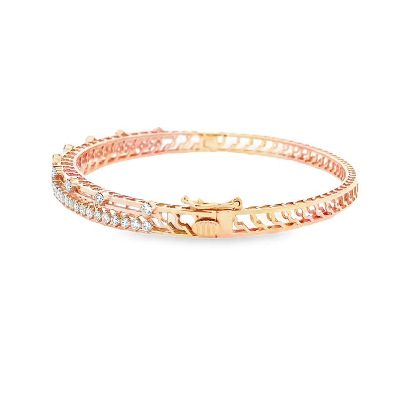 Gold Diamond Bangle Bracelet