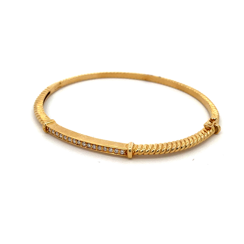 Modern Gold Diamond Bangle Bracelet