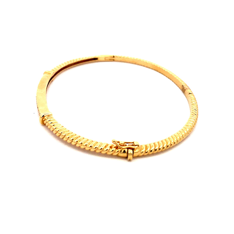 Modern Gold Diamond Bangle Bracelet