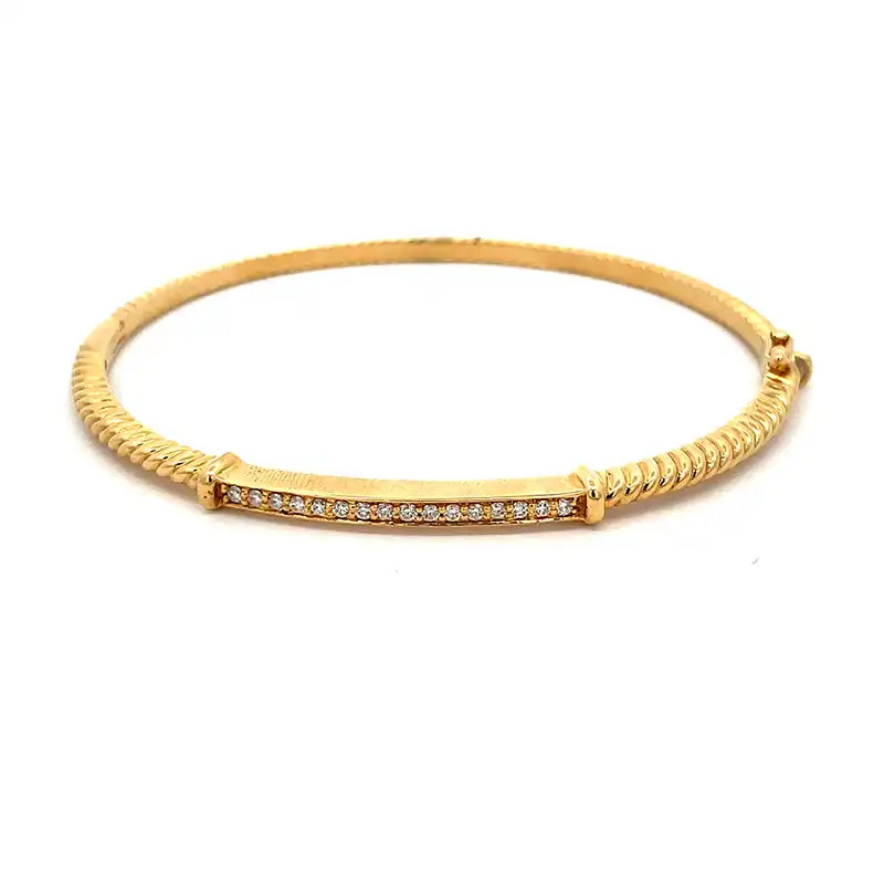 Modern Gold Diamond Bangle Bracelet