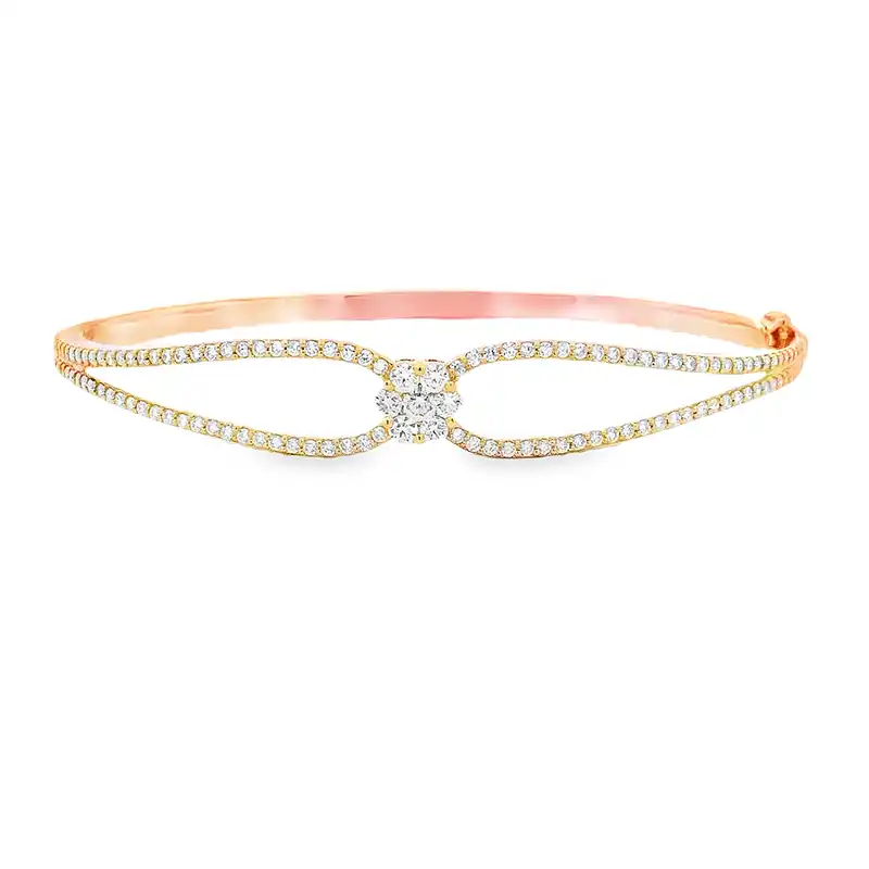 Gold Diamond Bangle Bracelet