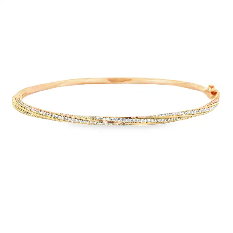 Gold Diamond Bangle Bracelet