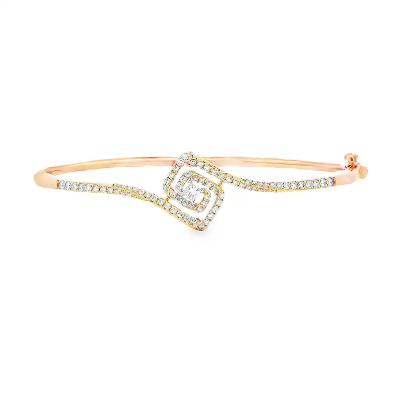 Gold Diamond Bangle Bracelet