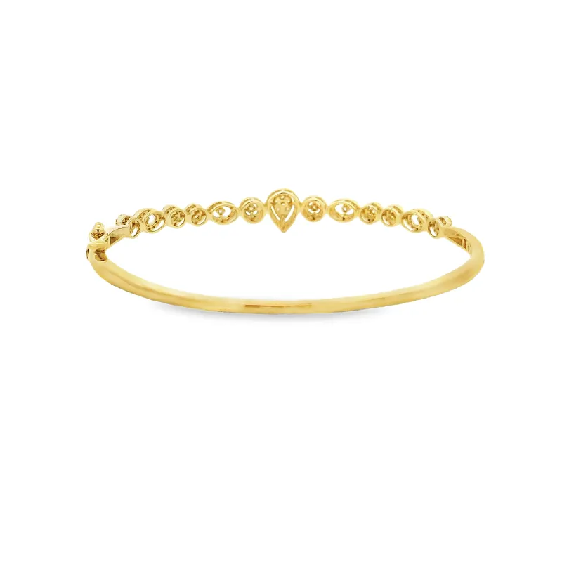 Delicate Gold Diamond Bangle Bracelet