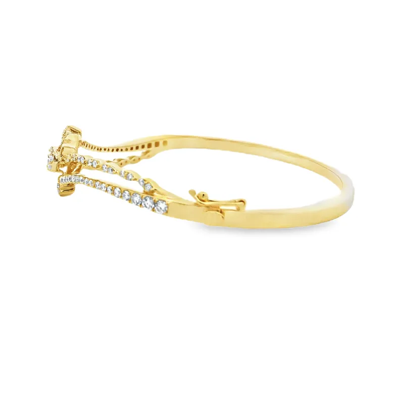 Delicate Gold Diamond Bangle Bracelet