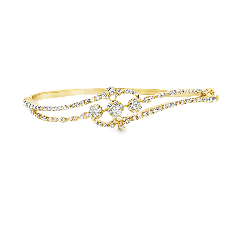 Delicate Gold Diamond Bangle Bracelet