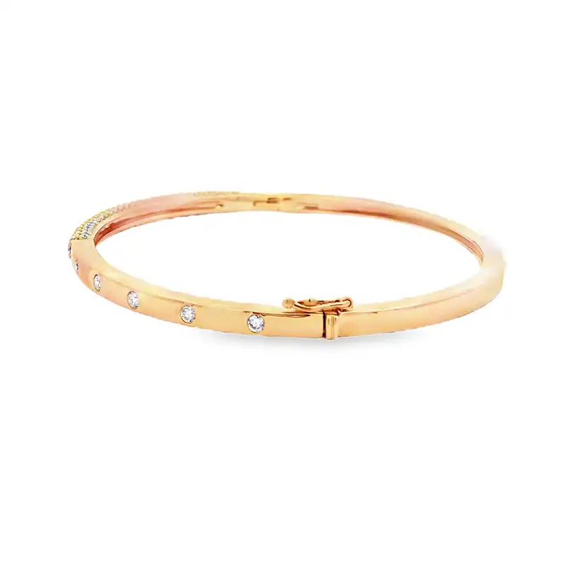 Gold Diamond Bangle Bracelet