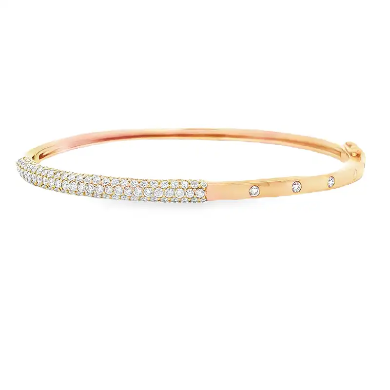 Gold Diamond Bangle Bracelet