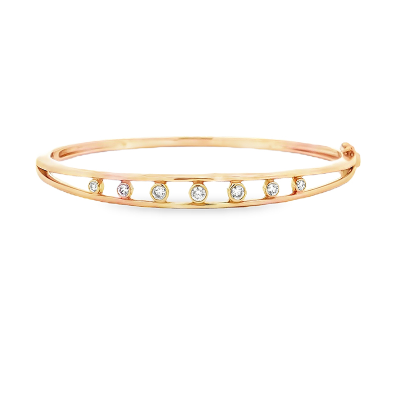 Gold Diamond Bangle Bracelet