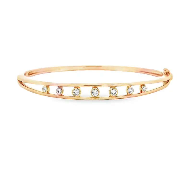 Gold Diamond Bangle Bracelet