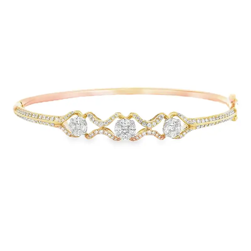 Gold Diamond Bangle Bracelet