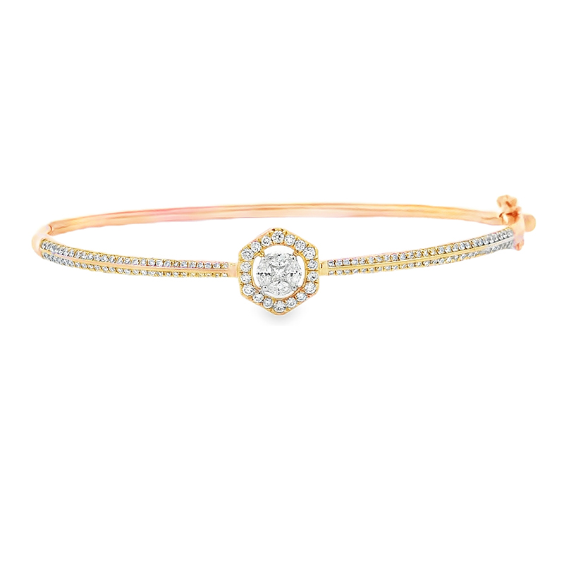 Gold Diamond Bangle Bracelet